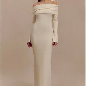 Meshki Katherine Off Shoulder Knit Maxi Dress